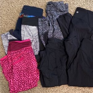 SEVEN pairs of capris/crops LULULEMON, Athleta & new balance